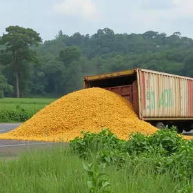carreta com 50 toneladas de soja