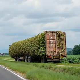 carreta com 50 toneladas de soja tomba